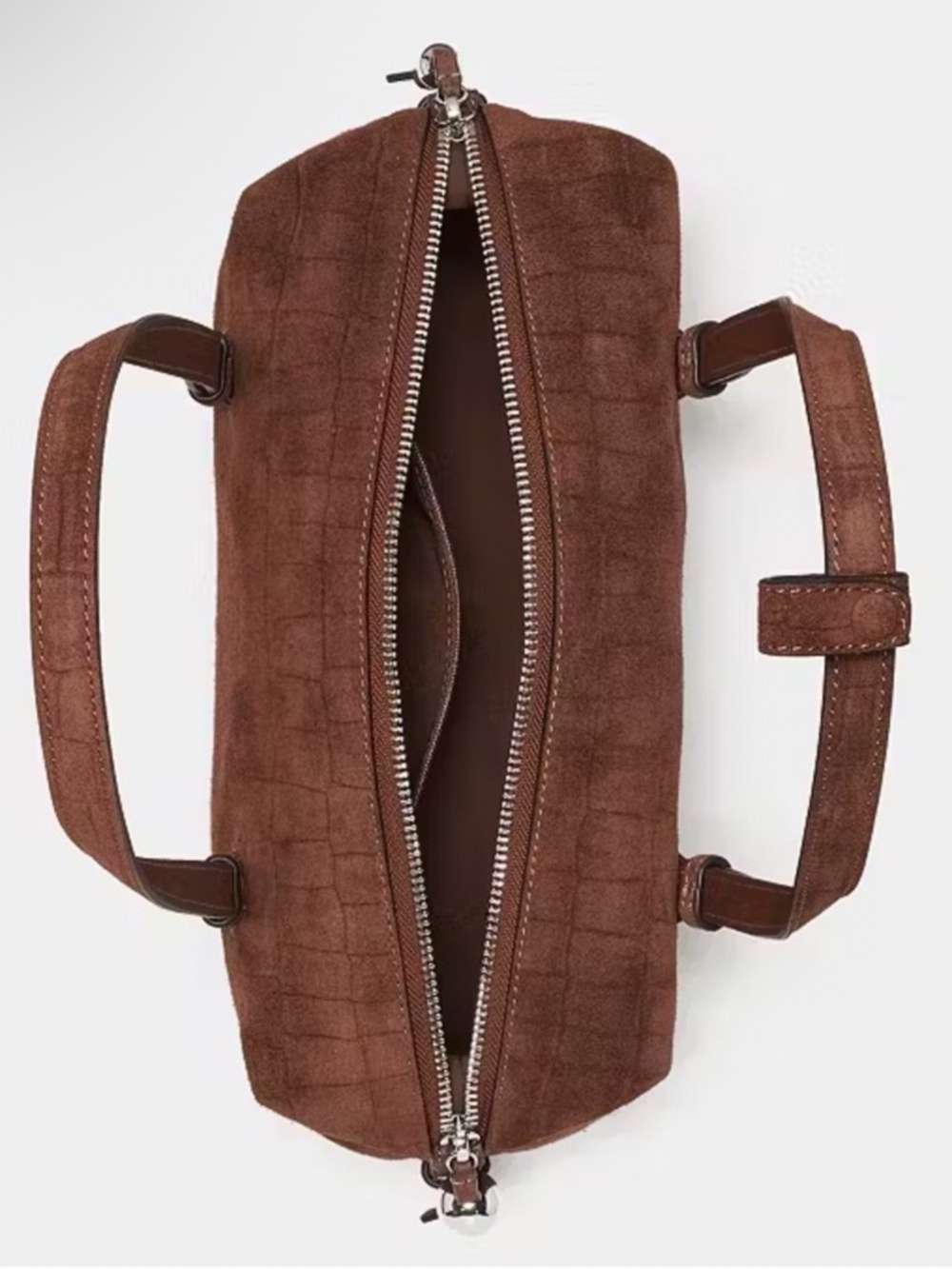 Kate Spade Billie Suede Croc Shoulder Bag Chocolate Truffle - Picture 4 of 6